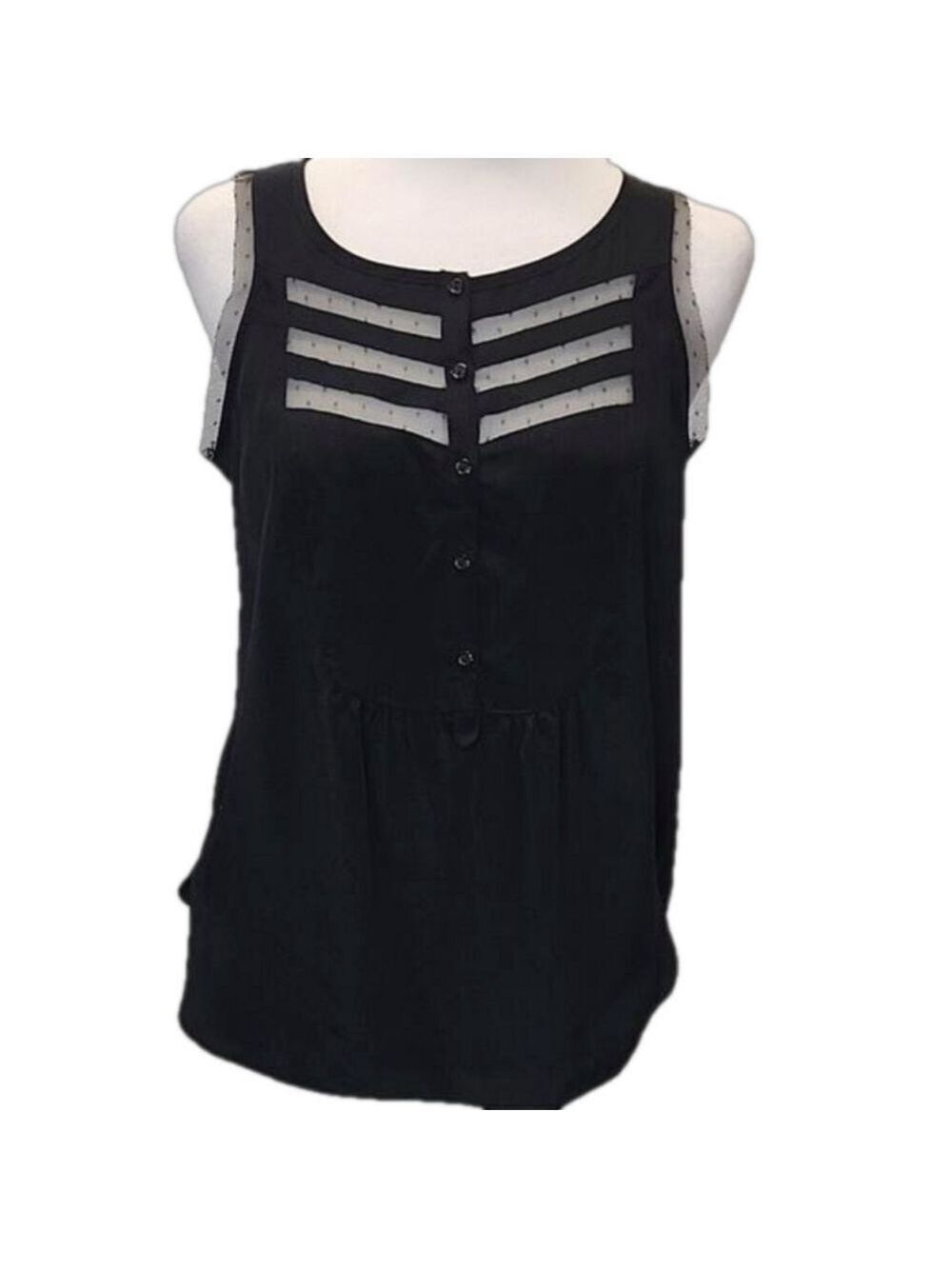 PRINCESS VERA WANG BLACK WITH LACE SLEEVELESS TOP SIZE SMALL